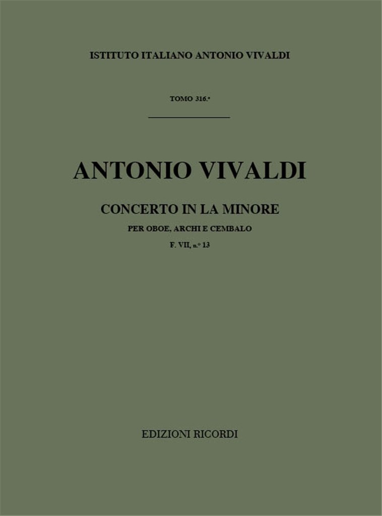 Concerti Per Ob., Archi E B.C.: In La Min. Rv 463